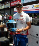 IZOD IndyCar Series Driver Graham Rahal with the Blue Bunny Helmet of Hope (Indianapolis, IN - 2012)