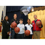 Random image: Jimmie announced the recipients of the 2010 Champions Grants at a special ceremony at Collinswood Language Academy in Charlotte, N.C. The school, a full magnet offering the Dual Language Spanish Immersion program, was awarded $45,947 for the construction of a playground for first through eighth grade students. From Left- Principal Nicolette Grant, Jimmie Johnson, Marco, Sara, and Mike Wilson, Lowe