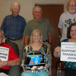 Members of an Alzheimer's Association Florida Gulf Coast support group enjoying their time with the helmet (Clearwater, FL - 2012)