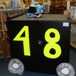 The helmet with Scott Lake Elementary's new computer cart (Lakeland, FL - 2012)